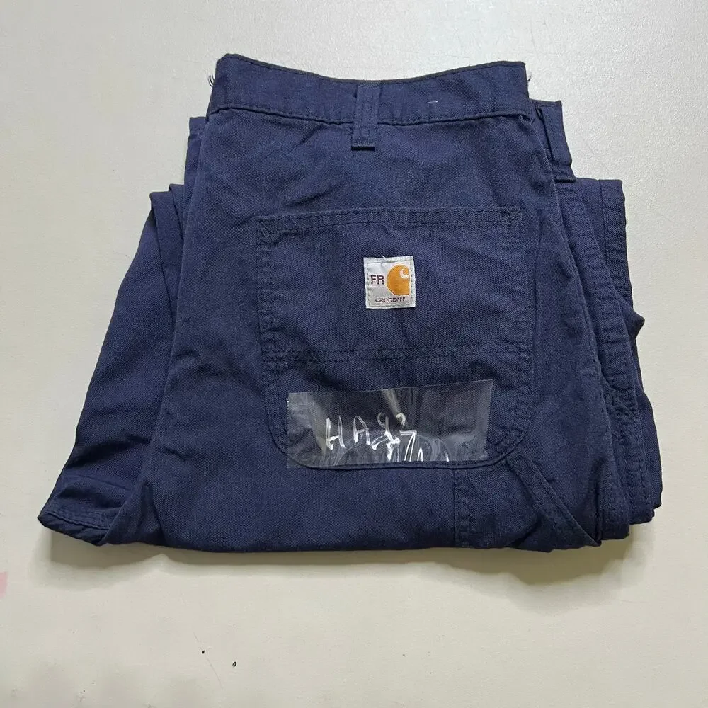 Carhartt FR Blue Men 36x32 Work Pants Y2K utility Retro distress casual outdoors